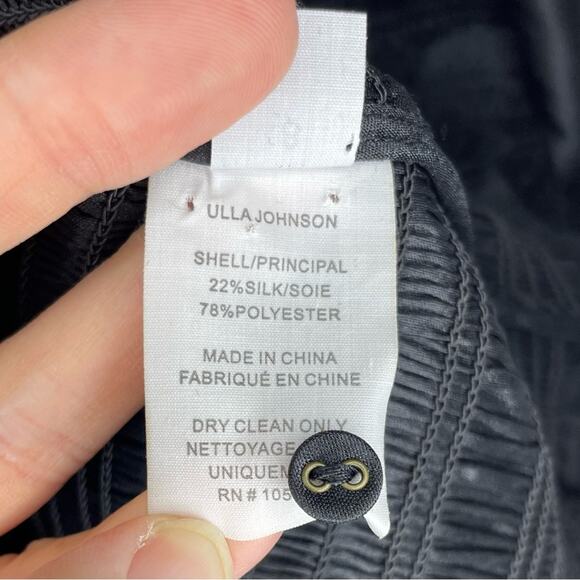 Ulla Johnson Aurele Mini Dress in Noir Black Size 8 - Picture 8 of 10